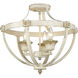 Jules 3 Light 18.25 inch Antique Ivory Semi-Flush Mount Ceiling Light