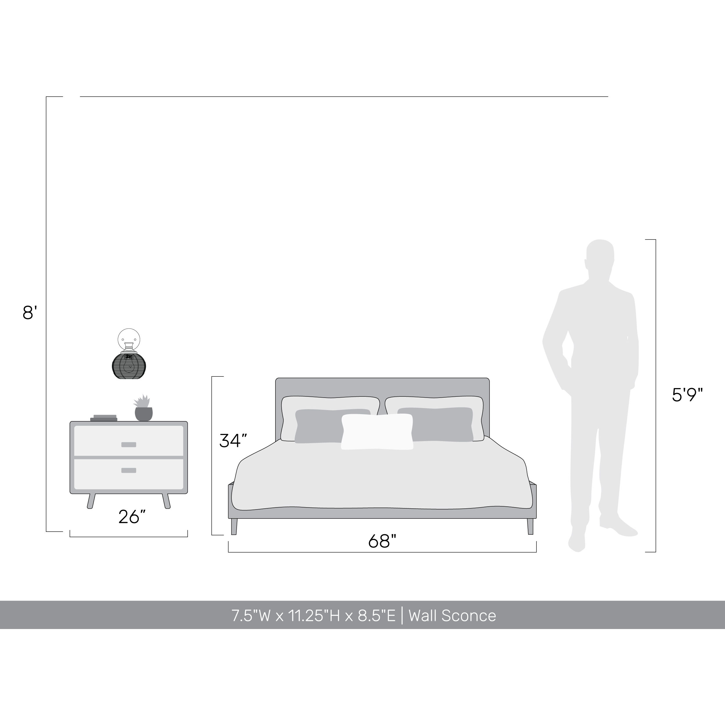 Calypso 1 Light 7.5 inch Matte Black Wall Sconce Wall Light