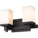 Maddox 2 Light 13 inch Matte Black Bath Vanity Wall Light