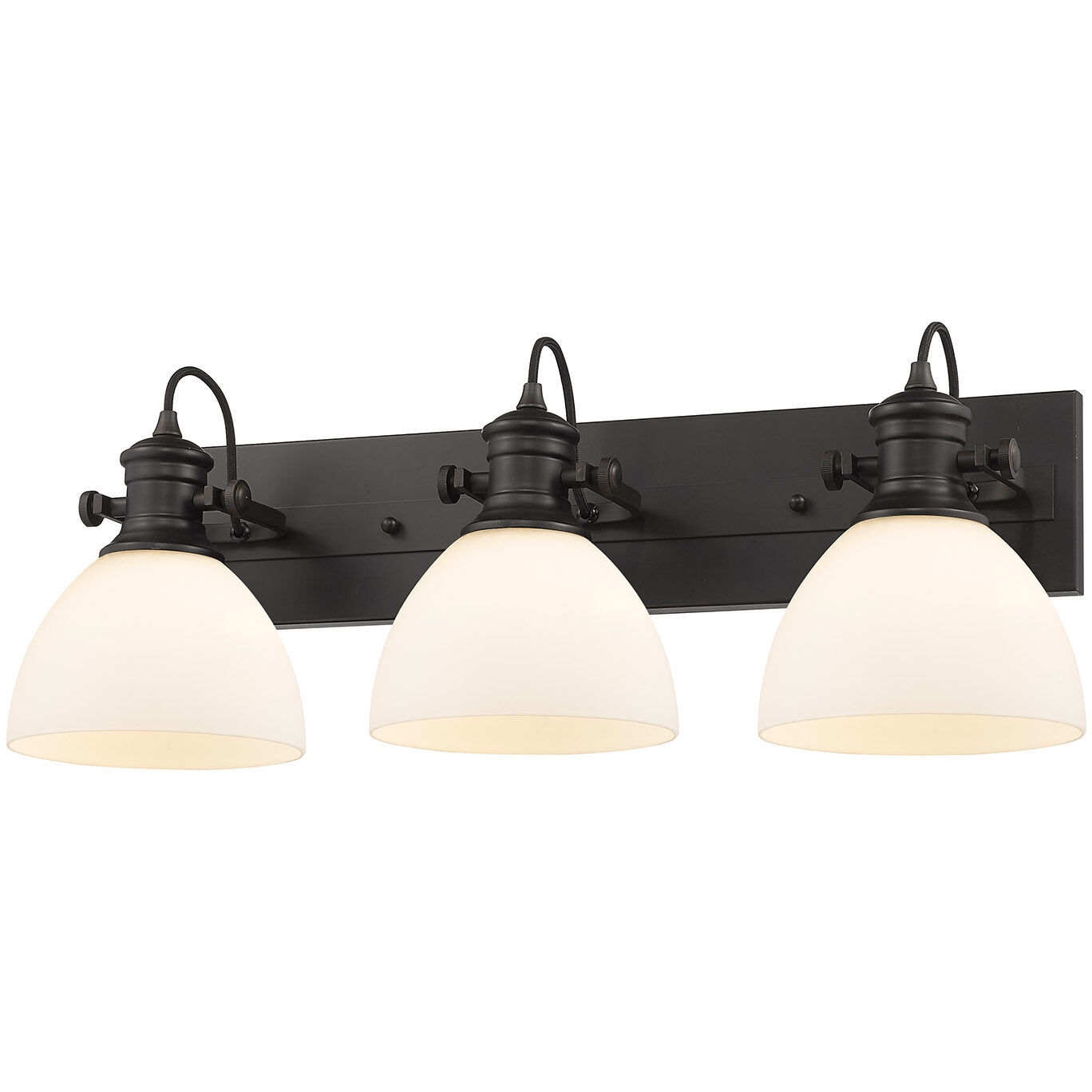 Yep Hines Vanity Wall Light in Rubbed Bronze, Opal Glass