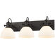 Yep Hines Vanity Wall Light in Rubbed Bronze, Opal Glass