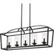 Mercer Island Light Ceiling Light in Seeded Glass, Matte Black/Matte Black