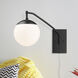 Glenn 1 Light 7.75 inch Matte Black Swing Arm Wall Lamp Wall Light