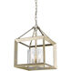 Smyth 3 Light 11.75 inch White Gold Semi-Flush Mount Ceiling Light in Clear Glass, Convertible