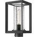 Smyth 1 Light 7.5 inch Natural Black Outdoor Post in Seeded Glass