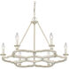 Saxon 6 Light 27 inch French White Chandelier Ceiling Light