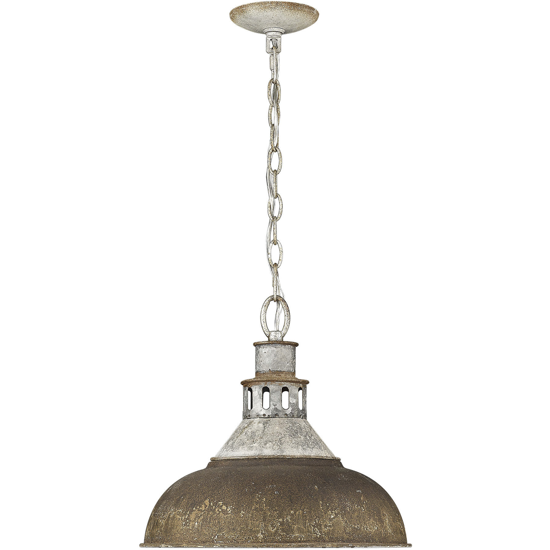 Kinsley Pendant Ceiling Light in Antique Rust, Large