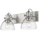 Yep Hines Vanity Wall Light in Pewter, Seeded Glass