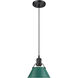 Yep Orwell 1 Light 7.5 inch Matte Black Pendant Ceiling Light in Pine Green, Small