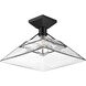 Kepler 1 Light 14 inch Matte Black Semi-Flush Mount Ceiling Light