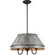 Jasper 3 Light 21 inch Antique Black Iron Pendant Ceiling Light