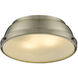 Yep Duncan 2 Light 14 inch Aged Brass Flush Mount Ceiling Light, Damp