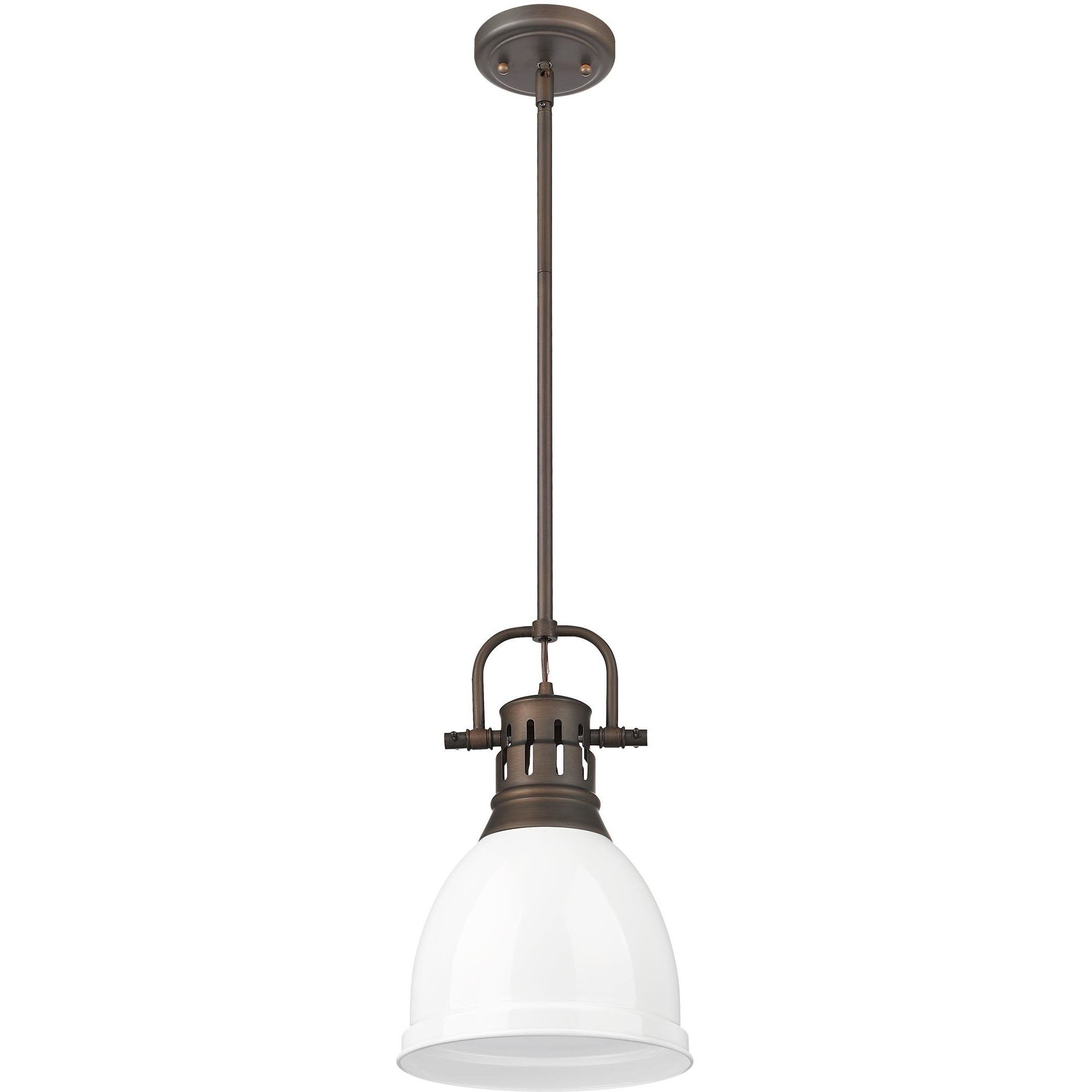 Yep Duncan 1 Light 8.88 inch Rubbed Bronze Pendant Ceiling Light in White