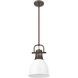 Yep Duncan 1 Light 8.88 inch Rubbed Bronze Pendant Ceiling Light in White