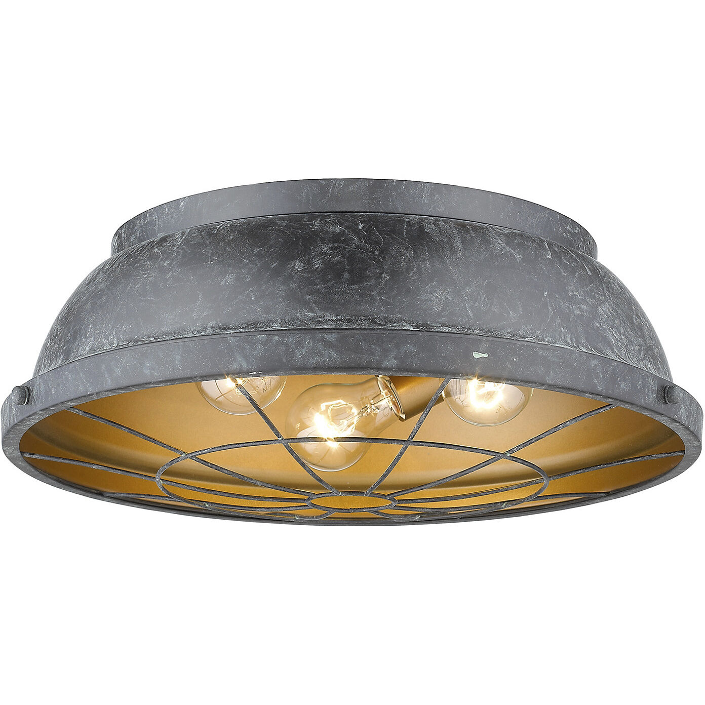Bartlett 3 Light 16.5 inch Copper Patina Flush Mount Ceiling Light, Damp