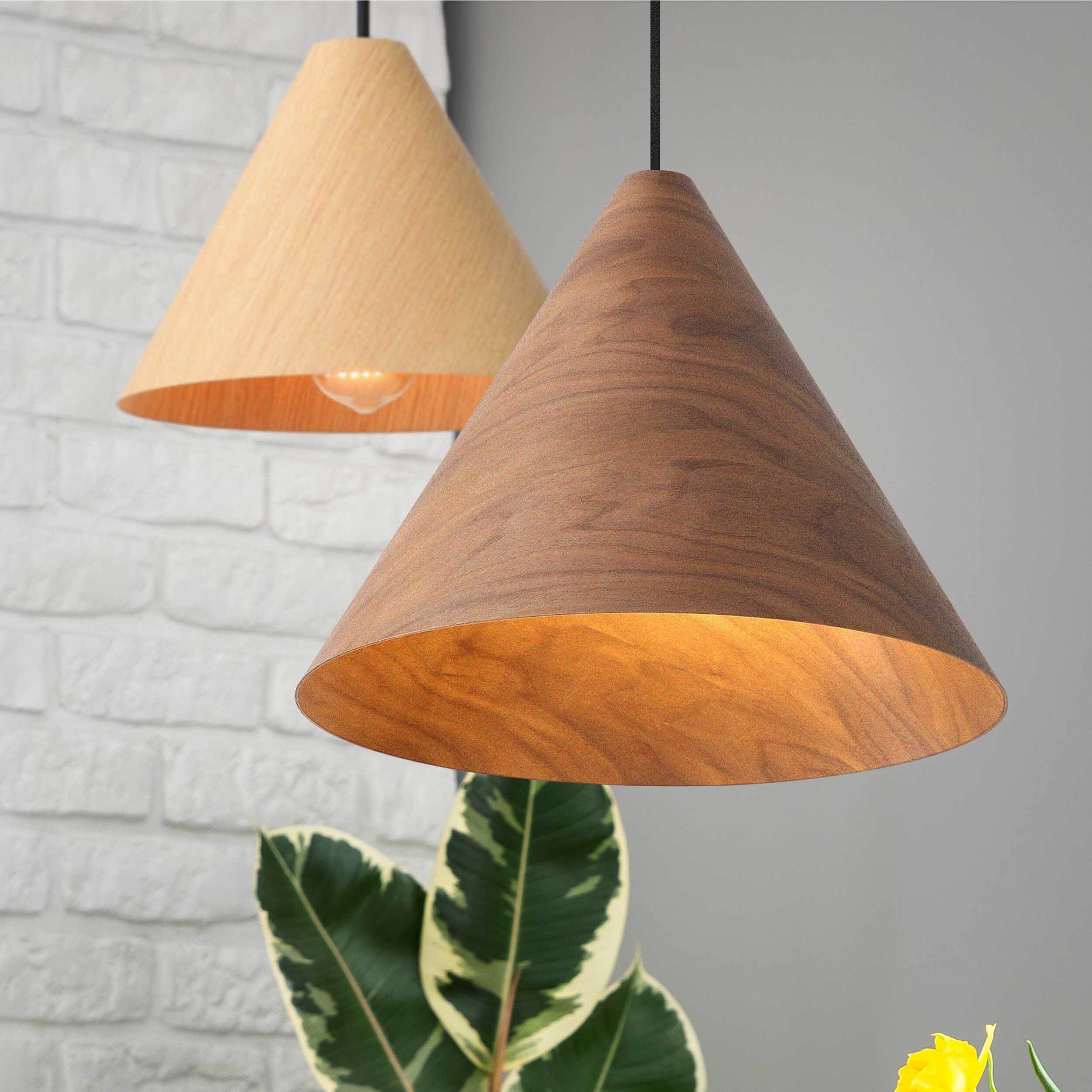 Conique Pendant Ceiling Light in Dark Walnut