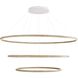 Veritas LED 59 inch Walnut Ring Chandelier Ceiling Light, 3 Tier
