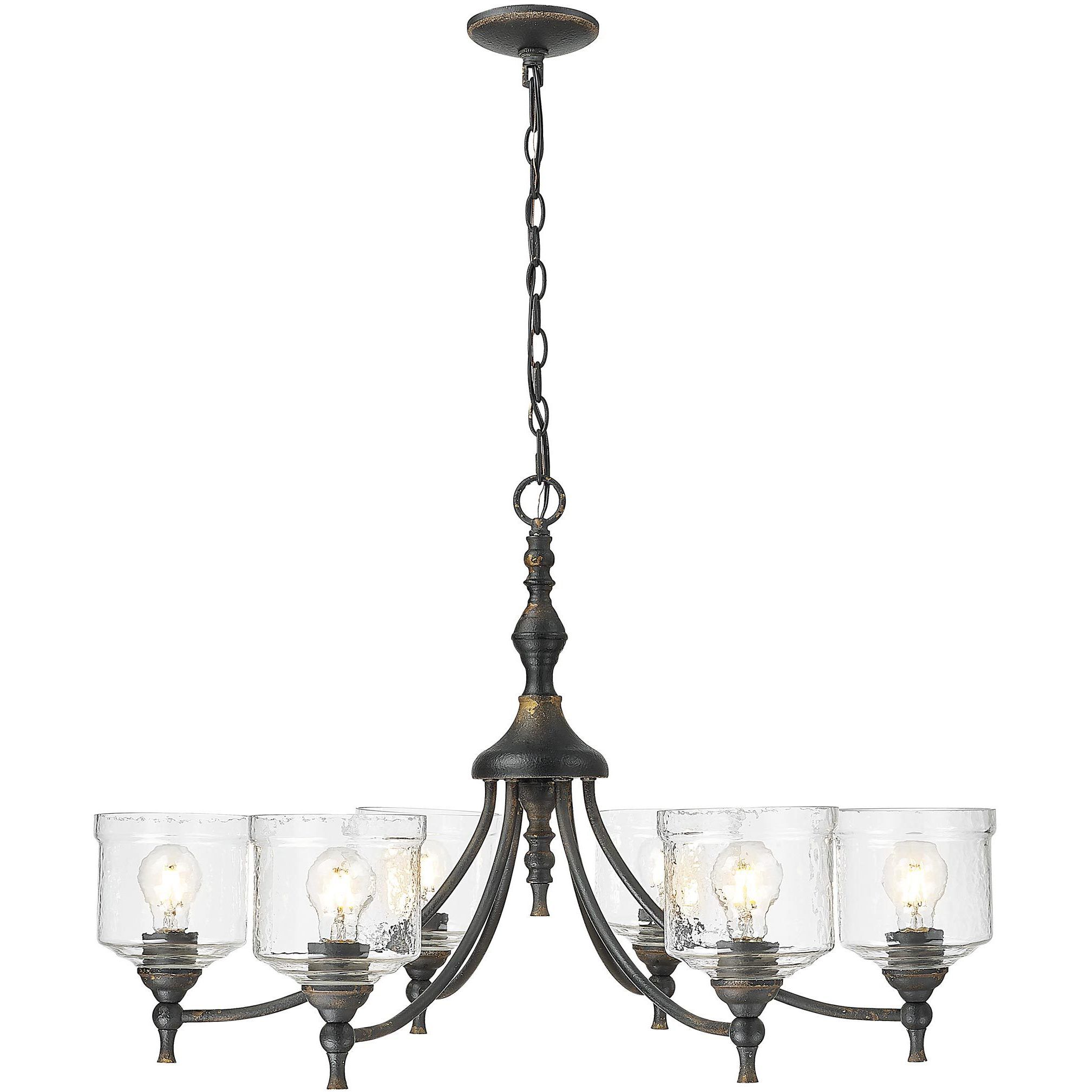 Keating 33.5 inch 60.00 watt Antique Black Iron Chandelier Ceiling Light