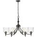 Keating 6 Light 33.5 inch Antique Black Iron Chandelier Ceiling Light