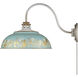 Kinsley 1 Light 14 inch Aged Galvanized Steel Swing Arm Wall Lamp Wall Light in Antique Teal