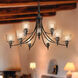 Keating 44 inch 60.00 watt Antique Black Iron Chandelier Ceiling Light