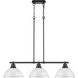 Duncan 3 Light 40 inch Matte Black Linear Pendant Ceiling Light in White