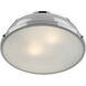 Duncan 2 Light 14 inch Chrome Flush Mount Ceiling Light in Grey, Damp