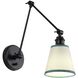 Yep Equinox 1 Light 5.88 inch Matte Black Swing Arm Wall Lamp Wall Light in White with Green Trim
