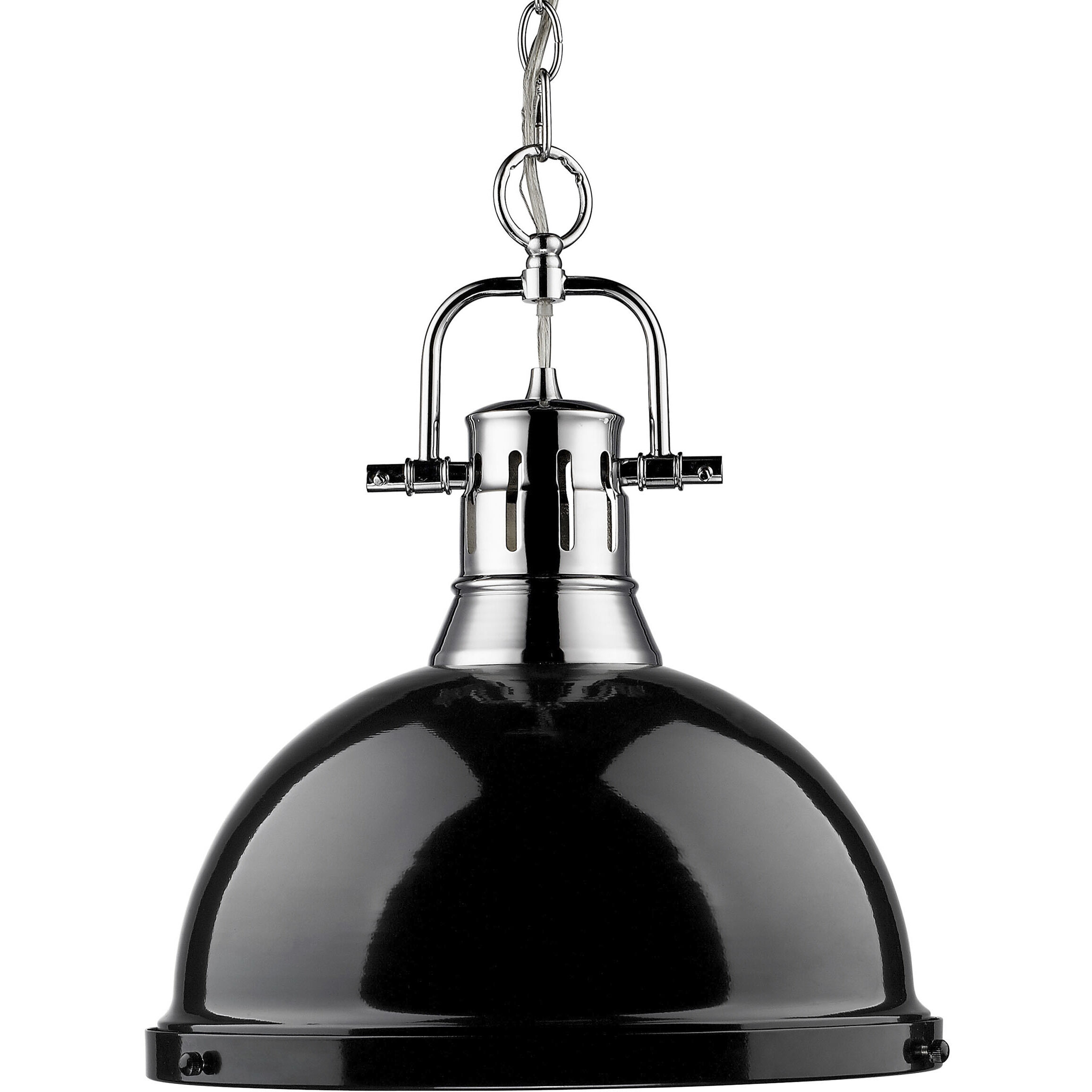 Yep Duncan 1 Light 14 inch Chrome Pendant Ceiling Light in Black, Large