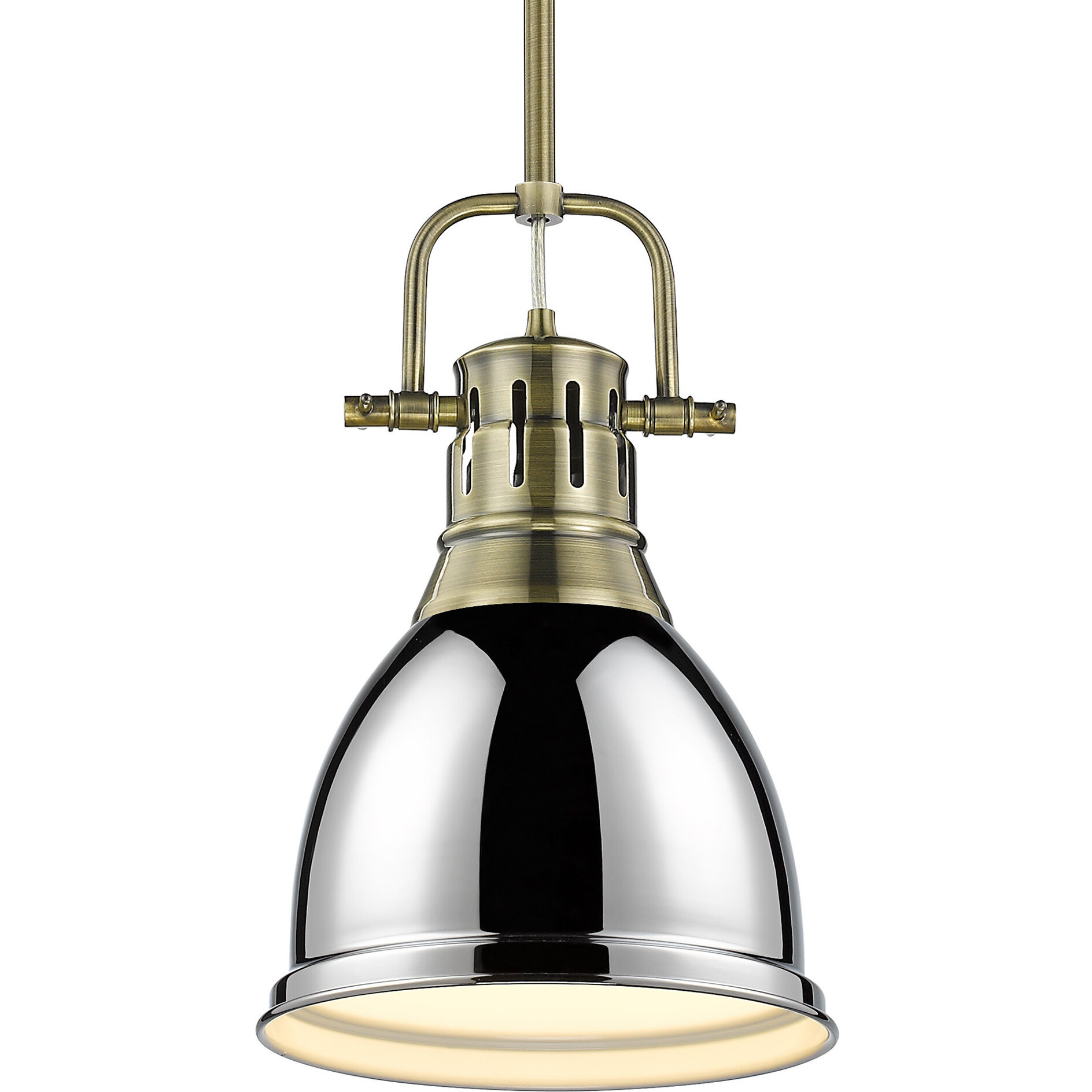 Yep Duncan 1 Light 8.88 inch Aged Brass Pendant Ceiling Light in Chrome, Small