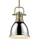 Yep Duncan 1 Light 8.88 inch Aged Brass Pendant Ceiling Light in Chrome, Small