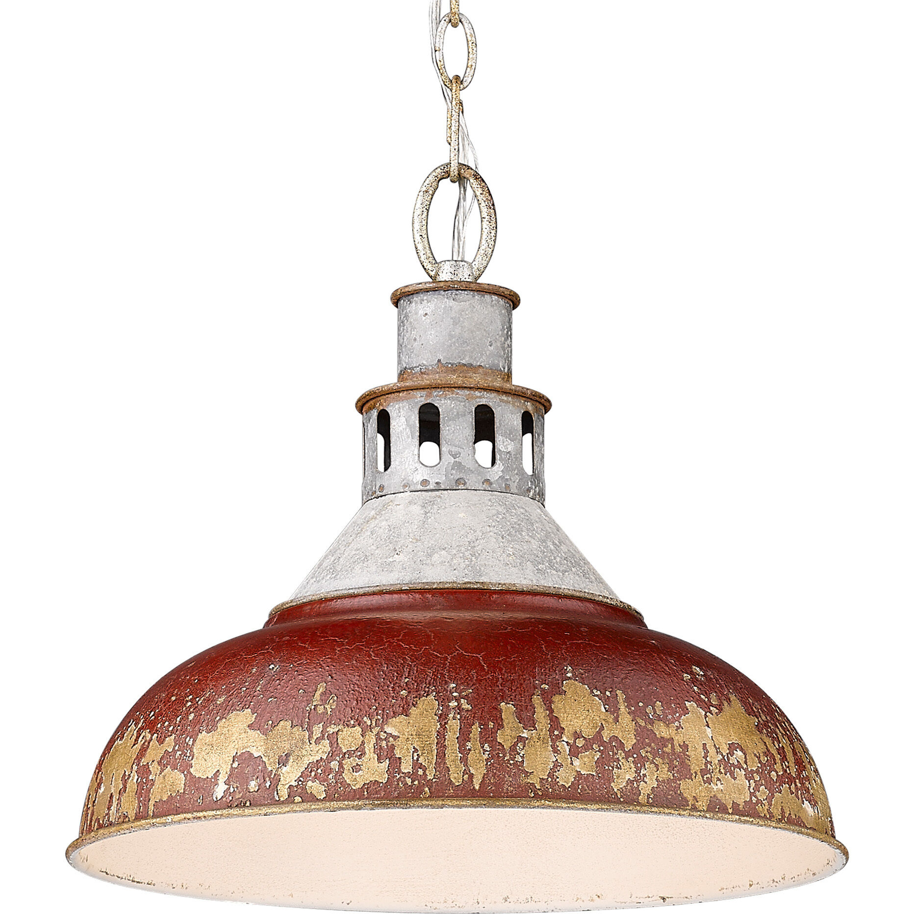 Kinsley Pendant Ceiling Light in Antique Red, Large