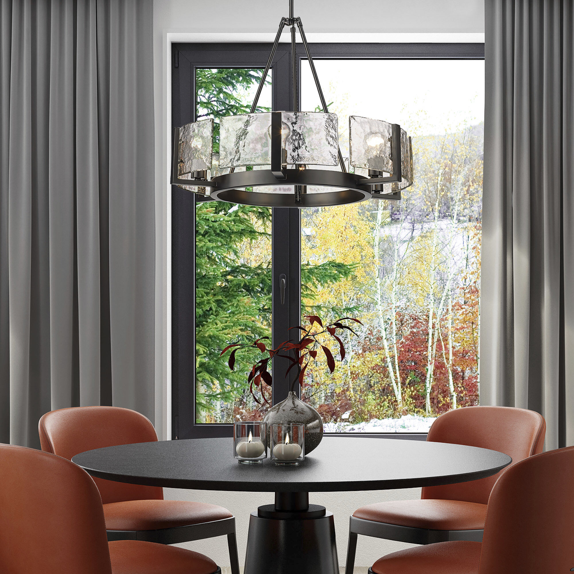 Aenon 27.75 inch 60.00 watt Matte Black Chandelier Ceiling Light