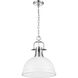 Yep Duncan 1 Light 14 inch Chrome Pendant Ceiling Light in Matte White