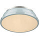 Yep Duncan 2 Light 14 inch Pewter Flush Mount Ceiling Light in Seafoam, Damp