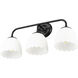 Dorinda 3 Light 24.5 inch Matte Black Vanity Light Wall Light