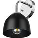 Zoey Wall Sconce Wall Light in Chrome, Matte Black