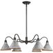 Jasper 6 Light 37.88 inch Antique Black Iron Chandelier Ceiling Light