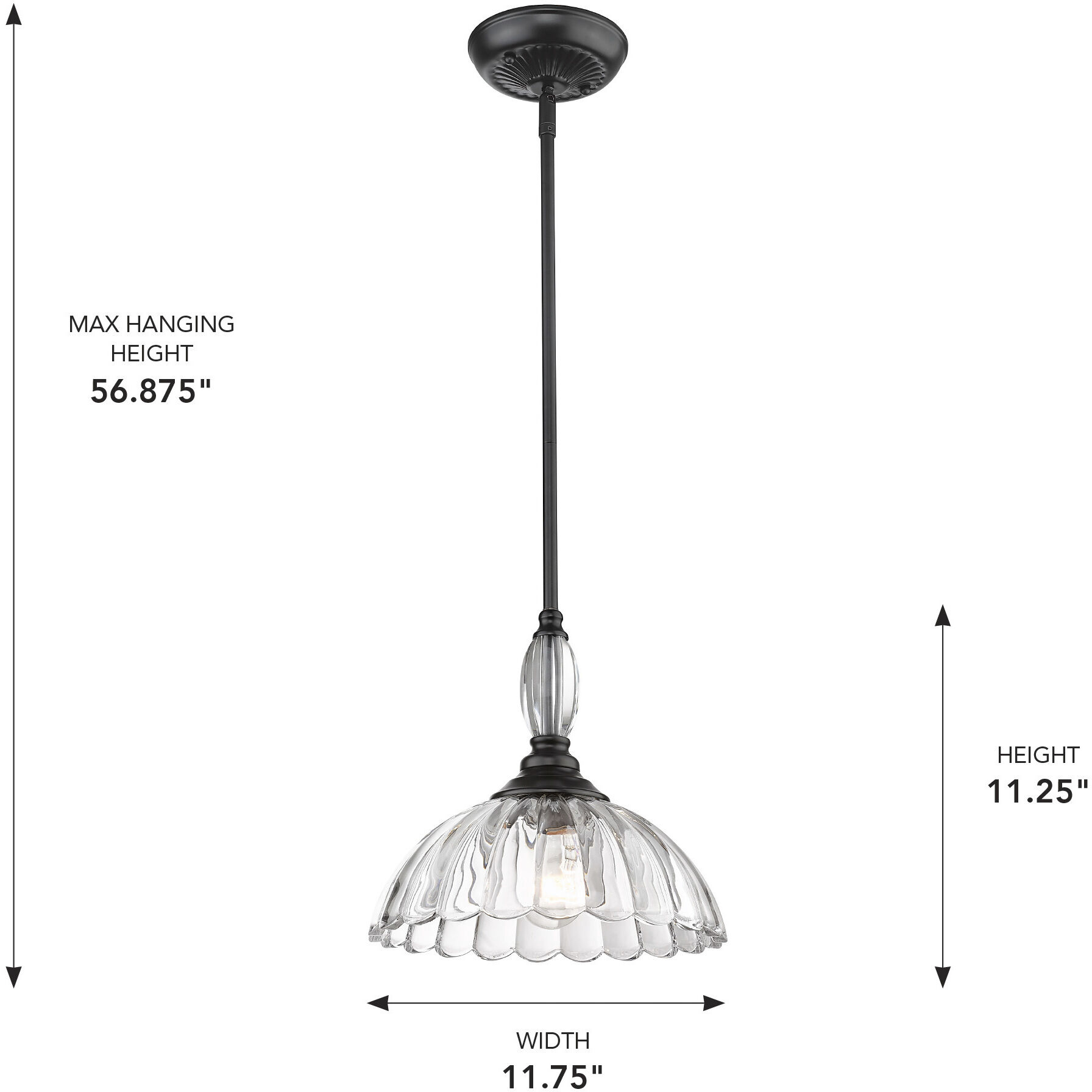 Audra Pendant Ceiling Light in Matte Black