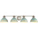 Kinsley 4 Light 39.38 inch Aged Galvanized Steel Bath Vanity Light Wall Light in Antique Teal