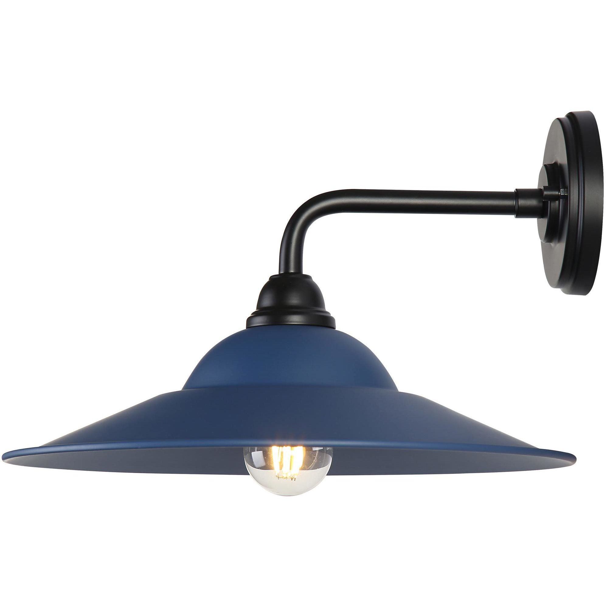 Yep Croma 1 Light 15.5 inch Matte Black Outdoor Wall in No Glass, Matte Blue