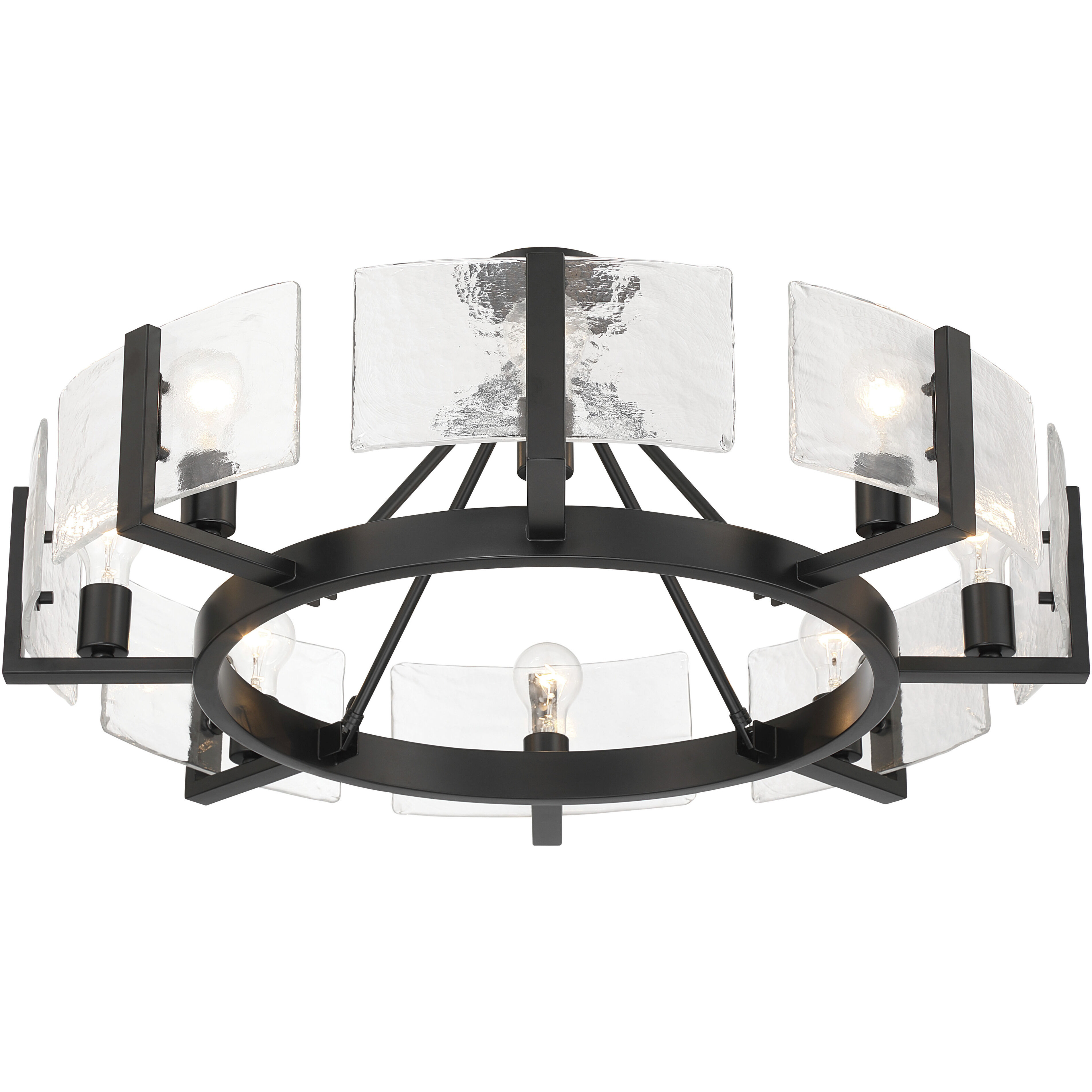 Aenon 8 Light 32 inch Matte Black Semi-Flush Mount Ceiling Light