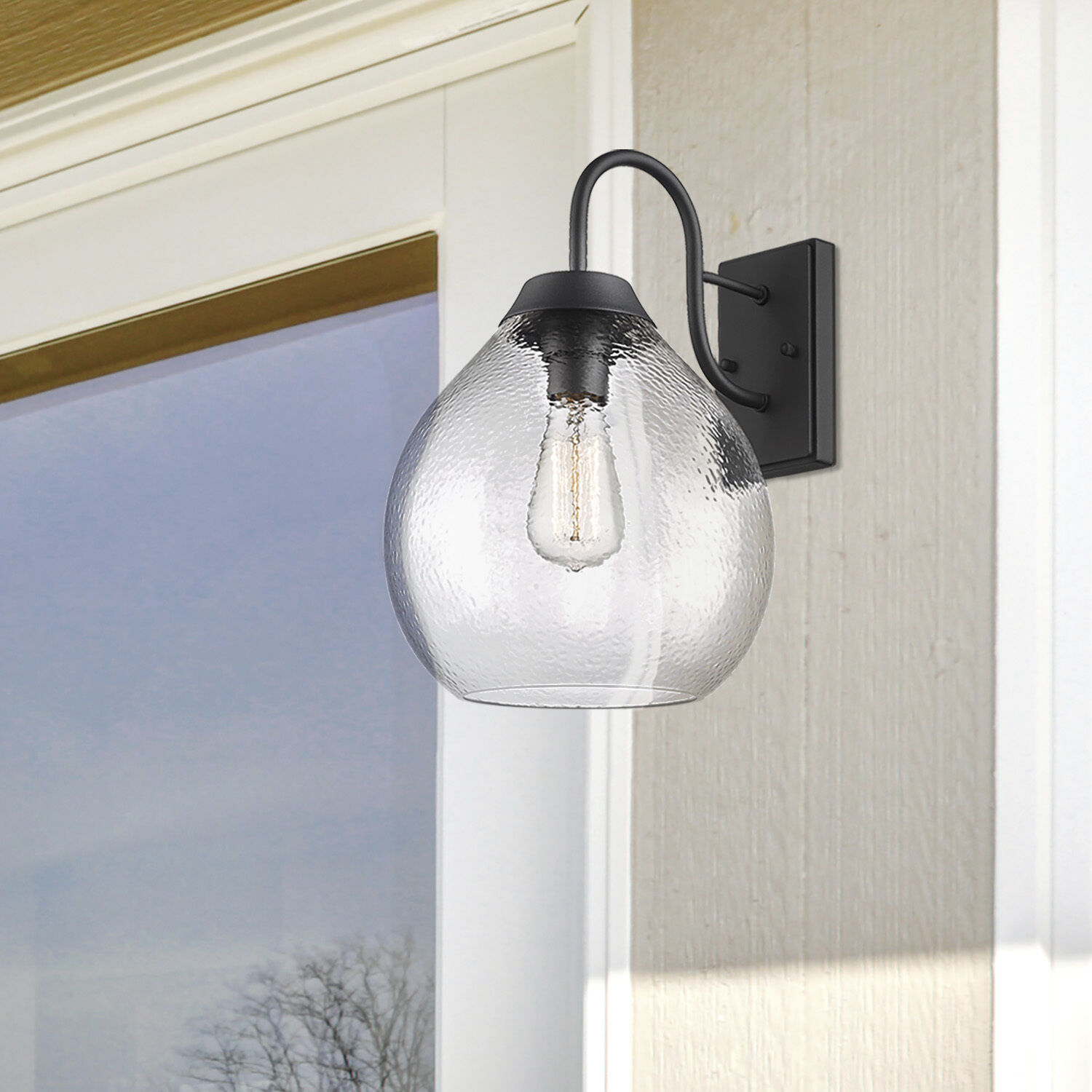 Ariella 1 Light 14.75 inch Natural Black Outdoor Wall