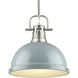 Yep Duncan Pendant Ceiling Light in Pewter, Seafoam, Large