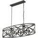 Alcott Linear Pendant Ceiling Light in Antique Black Iron