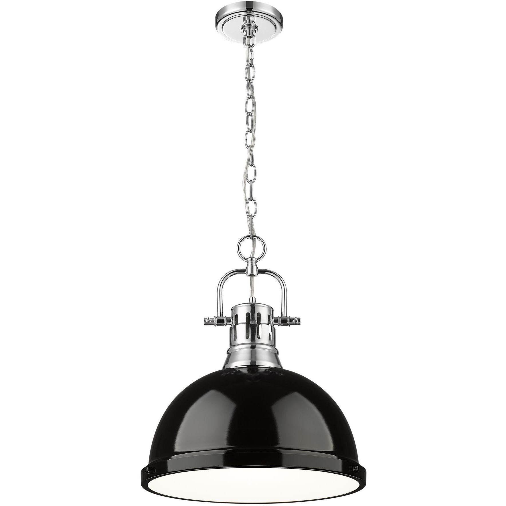 Yep Duncan 1 Light 14 inch Chrome Pendant Ceiling Light in Black, Large