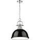Yep Duncan 1 Light 14 inch Chrome Pendant Ceiling Light in Black, Large