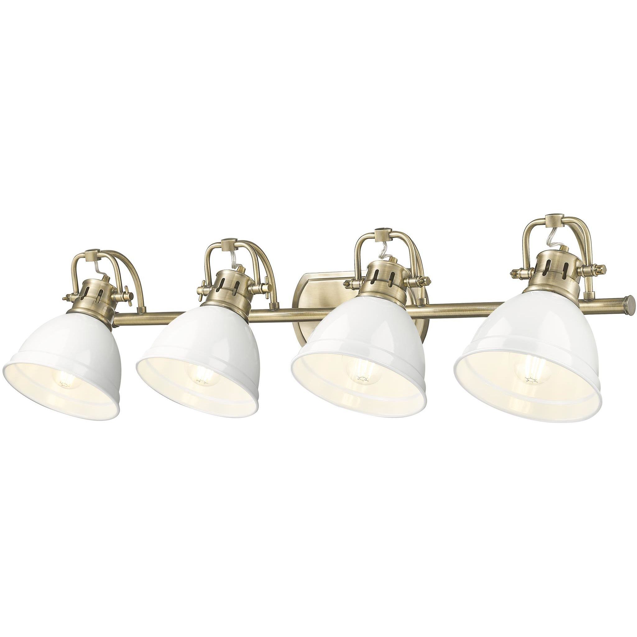 Yep Duncan Vanity Wall Light in Aged Brass, White