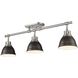 Yep Duncan 3 Light 35.38 inch Pewter Semi-Flush Mount Ceiling Light in Rubbed Bronze