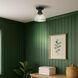 Hines 1 Light 7 inch Matte Black Semi-flush Ceiling Light in Seeded Glass